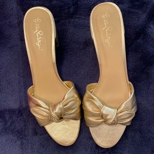 NWT Lilly Pulitzer Gold Kyra Sandals Size 10